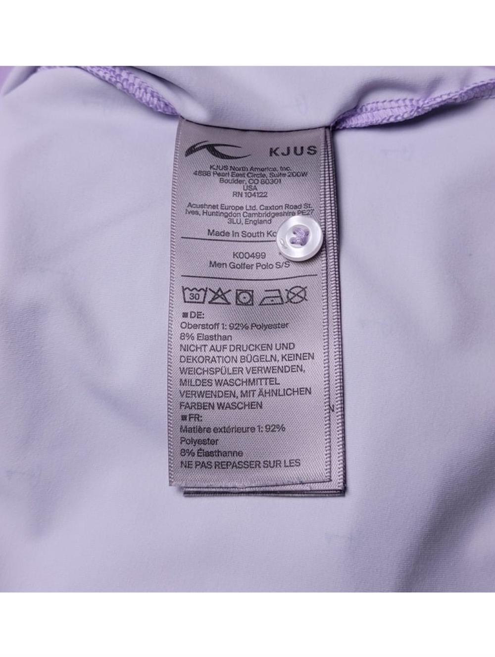 Kjus Lavender Purple Golf Flag Performance Polo Shirt VR Logo S - Picture 4 of 7